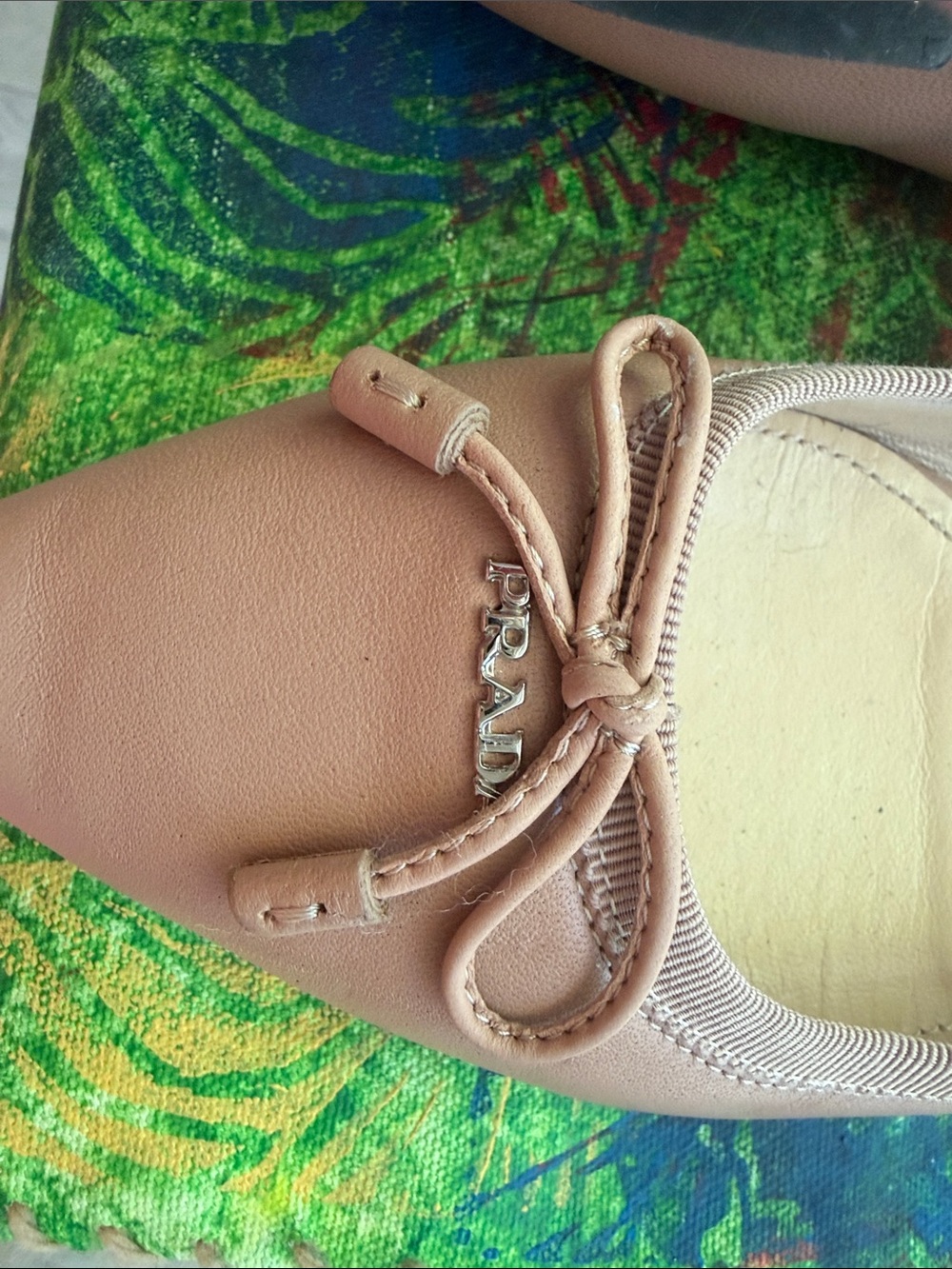 Prada Blush Pink Pointed-Toe Leather Ballet Flats - Picture 3 of 5